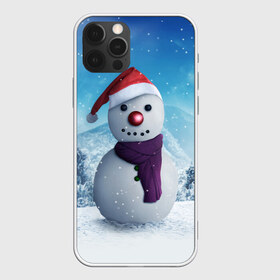 Чехол для iPhone 12 Pro Max с принтом Снеговик , Силикон |  | Тематика изображения на принте: happy new year | блеск | ёлка | зима | игрушки. праздник | конфетти | новый год | подарки | снег