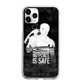 Чехол для iPhone 11 Pro матовый с принтом No Place is Safe , Силикон |  | bone | carl | rick | skelet | skull | walking dead | zombie | граймс | зомби | карл | кости | рик | скелет | ходячие мертвецы | череп