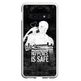 Чехол для Samsung S10E с принтом No Place is Safe , Силикон | Область печати: задняя сторона чехла, без боковых панелей | bone | carl | rick | skelet | skull | walking dead | zombie | граймс | зомби | карл | кости | рик | скелет | ходячие мертвецы | череп