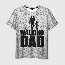 Мужская футболка 3D с принтом Walking Dad , 100% полиэфир | прямой крой, круглый вырез горловины, длина до линии бедер | carl | dad | rick | walking dead | zombie | дети | дочь | зомби | отец | папа | сын | ходячие мертвецы