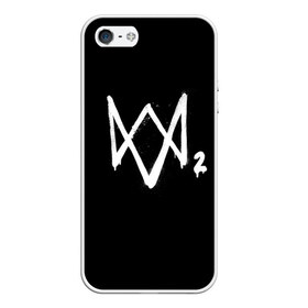 Чехол для iPhone 5/5S матовый с принтом Watch Dogs 2 лого , Силикон | Область печати: задняя сторона чехла, без боковых панелей | logo | watchdogs