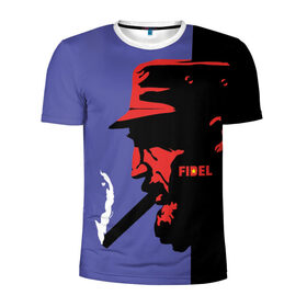Мужская футболка 3D спортивная с принтом Fidel , 100% полиэстер с улучшенными характеристиками | приталенный силуэт, круглая горловина, широкие плечи, сужается к линии бедра | Тематика изображения на принте: castro | che | fidel | guevara | гевара | кастро | фидель | че