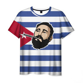 Мужская футболка 3D с принтом Fidel Castro , 100% полиэфир | прямой крой, круглый вырез горловины, длина до линии бедер | Тематика изображения на принте: castro | che | fidel | guevara | гевара | кастро | фидель | че