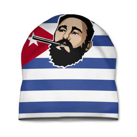 Шапка 3D с принтом Fidel Castro , 100% полиэстер | универсальный размер, печать по всей поверхности изделия | castro | che | fidel | guevara | гевара | кастро | фидель | че