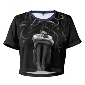Женская футболка 3D укороченная с принтом Волчонок , 100% полиэстер | круглая горловина, длина футболки до линии талии, рукава с отворотами | teen wolf
