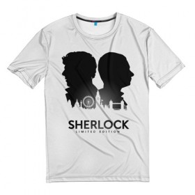 Мужская футболка 3D с принтом Sherlock Edition , 100% полиэфир | прямой крой, круглый вырез горловины, длина до линии бедер | doctor | holmes | sherlock | watson | ватсон | доктор | профессор | холмс | шерлок