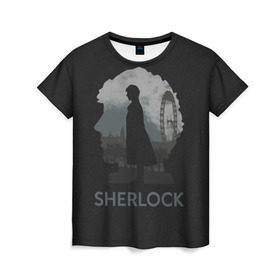 Женская футболка 3D с принтом Sherlock World , 100% полиэфир ( синтетическое хлопкоподобное полотно) | прямой крой, круглый вырез горловины, длина до линии бедер | doctor | holmes | холмс | шерлок