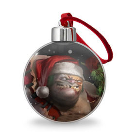 Ёлочный шар с принтом Пудж , Пластик | Диаметр: 77 мм | christmas | dota | dota 2 | new year | pudge | дота | новый год | пудж | рождество