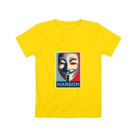 Детская футболка хлопок с принтом Гай Фокс , 100% хлопок | круглый вырез горловины, полуприлегающий силуэт, длина до линии бедер | hanson | v | vendetta | вендетта | маска