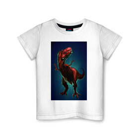 Детская футболка хлопок с принтом Dino , 100% хлопок | круглый вырез горловины, полуприлегающий силуэт, длина до линии бедер | dino | dinosaur | t rex | дино | динозавр | монстр | ящерица