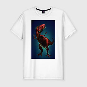 Мужская футболка премиум с принтом Dino , 92% хлопок, 8% лайкра | приталенный силуэт, круглый вырез ворота, длина до линии бедра, короткий рукав | dino | dinosaur | t rex | дино | динозавр | монстр | ящерица