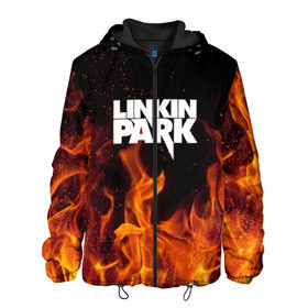 Мужская куртка 3D с принтом Linkin park , ткань верха — 100% полиэстер, подклад — флис | прямой крой, подол и капюшон оформлены резинкой с фиксаторами, два кармана без застежек по бокам, один большой потайной карман на груди. Карман на груди застегивается на липучку | Тематика изображения на принте: rok | линкин | музыка | парк | рок