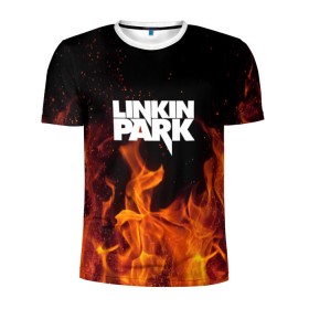 Мужская футболка 3D спортивная с принтом Linkin park , 100% полиэстер с улучшенными характеристиками | приталенный силуэт, круглая горловина, широкие плечи, сужается к линии бедра | rok | линкин | музыка | парк | рок