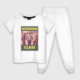 Детская пижама хлопок с принтом Афоня working class , 100% хлопок |  брюки и футболка прямого кроя, без карманов, на брюках мягкая резинка на поясе и по низу штанин
 | афоня | кино | ссср