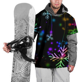 Накидка на куртку 3D с принтом Новогодняя ночь , 100% полиэстер |  | Тематика изображения на принте: happy new year | конфетти | снежинки