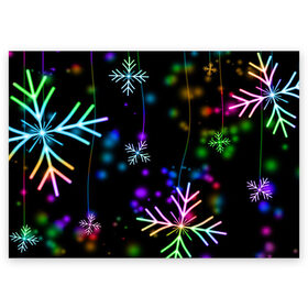 Поздравительная открытка с принтом Новогодняя ночь , 100% бумага | плотность бумаги 280 г/м2, матовая, на обратной стороне линовка и место для марки
 | Тематика изображения на принте: happy new year | конфетти | снежинки
