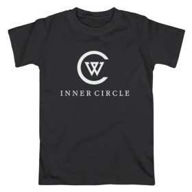 Мужская футболка хлопок с принтом Inner circle , 100% хлопок | прямой крой, круглый вырез горловины, длина до линии бедер, слегка спущенное плечо. | 
