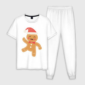 Мужская пижама хлопок с принтом Мr Печенька , 100% хлопок | брюки и футболка прямого кроя, без карманов, на брюках мягкая резинка на поясе и по низу штанин
 | 