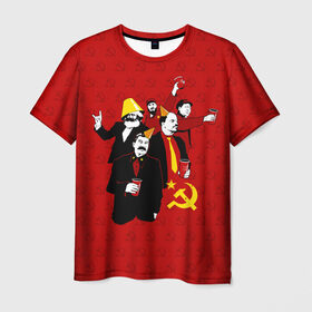 Мужская футболка 3D с принтом Communist Party , 100% полиэфир | прямой крой, круглый вырез горловины, длина до линии бедер | lenin | october | party | red | russia | soviet union | stalin | ussr | большевик | коммунист | красный | ленин | октябрь | пати | россия | советский союз | ссср | сталин