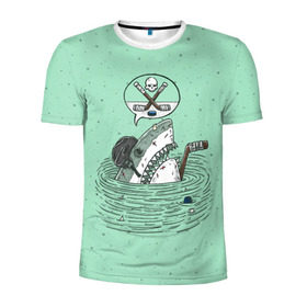 Мужская футболка 3D спортивная с принтом Акула хоккеист , 100% полиэстер с улучшенными характеристиками | приталенный силуэт, круглая горловина, широкие плечи, сужается к линии бедра | fan | fish | hochey | ocean | predator | sea | shark | water | акула | вода | игра | лед | море | океан | рыба | фанат | хищник | хоккей | шайба