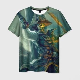 Мужская футболка 3D с принтом Пират , 100% полиэфир | прямой крой, круглый вырез горловины, длина до линии бедер | gangplank | league of legends | lol | pirate | гангпланк | лига легенд | лол | пират