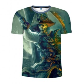Мужская футболка 3D спортивная с принтом Пират , 100% полиэстер с улучшенными характеристиками | приталенный силуэт, круглая горловина, широкие плечи, сужается к линии бедра | gangplank | league of legends | lol | pirate | гангпланк | лига легенд | лол | пират