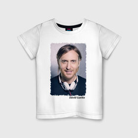 Детская футболка хлопок с принтом David Guetta , 100% хлопок | круглый вырез горловины, полуприлегающий силуэт, длина до линии бедер | Тематика изображения на принте: 