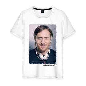 Мужская футболка хлопок с принтом David Guetta , 100% хлопок | прямой крой, круглый вырез горловины, длина до линии бедер, слегка спущенное плечо. | Тематика изображения на принте: 