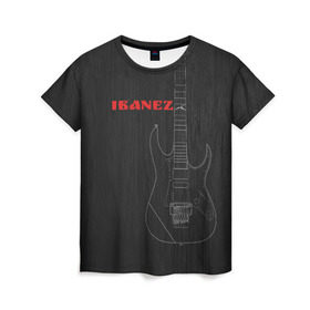 Женская футболка 3D с принтом Ibanez , 100% полиэфир ( синтетическое хлопкоподобное полотно) | прямой крой, круглый вырез горловины, длина до линии бедер | ibanez | айбанез | гитара | ибанез | электрогитара | электруха