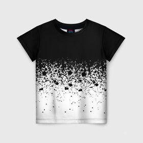 Детская футболка 3D с принтом необычный дизайн , 100% гипоаллергенный полиэфир | прямой крой, круглый вырез горловины, длина до линии бедер, чуть спущенное плечо, ткань немного тянется | белая | необычная | черно