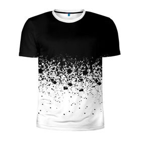 Мужская футболка 3D спортивная с принтом необычный дизайн , 100% полиэстер с улучшенными характеристиками | приталенный силуэт, круглая горловина, широкие плечи, сужается к линии бедра | белая | необычная | черно