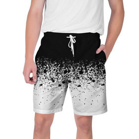 Мужские шорты 3D с принтом необычный дизайн ,  полиэстер 100% | прямой крой, два кармана без застежек по бокам. Мягкая трикотажная резинка на поясе, внутри которой широкие завязки. Длина чуть выше колен | белая | необычная | черно