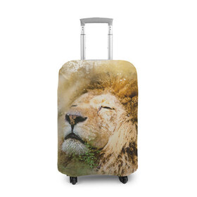 Чехол для чемодана 3D с принтом Лев , 86% полиэфир, 14% спандекс | двустороннее нанесение принта, прорези для ручек и колес | зверь | лев | тигр | хищник