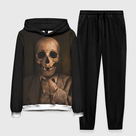 Мужской костюм 3D (с толстовкой) с принтом Скелет в пиджаке ,  |  | кости | пиджак | скелет | ужас | череп