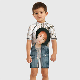 Детский купальный костюм 3D с принтом Min Yoon Gi , Полиэстер 85%, Спандекс 15% | застежка на молнии на спине | bangtan | bangtan boys | bts | bulletproof boy scouts | k pop | kpop | ви | вишня | джей хоуп | джин | к поп | корейская попса | кпоп | рэп монстр | чимин | чонг | шуга