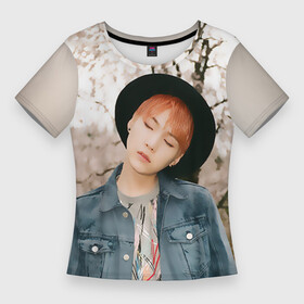 Женская футболка 3D Slim с принтом Min Yoon Gi ,  |  | bangtan | bangtan boys | bts | bulletproof boy scouts | k pop | kpop | ви | вишня | джей хоуп | джин | к поп | корейская попса | кпоп | рэп монстр | чимин | чонг | шуга