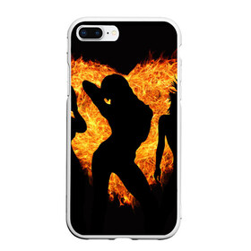 Чехол для iPhone 7Plus/8 Plus матовый с принтом Танец огня , Силикон | Область печати: задняя сторона чехла, без боковых панелей | любовь | огонь | пламя | сердце | танец