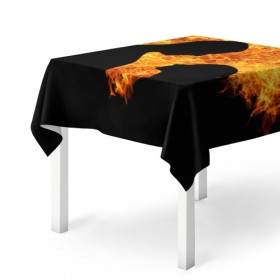 Скатерть 3D с принтом Огненная любовь , 100% полиэстер (ткань не мнется и не растягивается) | Размер: 150*150 см | любовь | огонь | пламя | сердце | танец