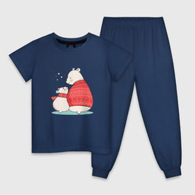 Детская пижама хлопок с принтом Белые Мишки , 100% хлопок |  брюки и футболка прямого кроя, без карманов, на брюках мягкая резинка на поясе и по низу штанин
 | christmas | hipster | new year | winter | зима | новый год | рождество | хипстер
