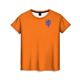 Женская футболка 3D с принтом Сборная Голландии , 100% полиэфир ( синтетическое хлопкоподобное полотно) | прямой крой, круглый вырез горловины, длина до линии бедер | holland | голландия | нидерланды
