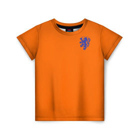 Детская футболка 3D с принтом Сборная Голландии , 100% гипоаллергенный полиэфир | прямой крой, круглый вырез горловины, длина до линии бедер, чуть спущенное плечо, ткань немного тянется | holland | голландия | нидерланды