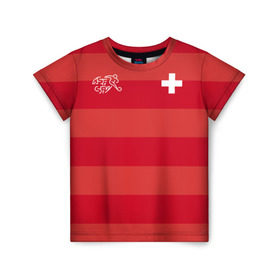 Детская футболка 3D с принтом Сборная Швейцарии , 100% гипоаллергенный полиэфир | прямой крой, круглый вырез горловины, длина до линии бедер, чуть спущенное плечо, ткань немного тянется | футбол | швейцария