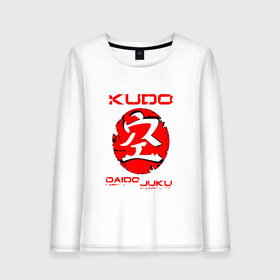 Женский лонгслив хлопок с принтом Кудо Арт , 100% хлопок |  | daido djuku | karate | kudo | дайдо дзюку. | единоборства | карате | кудо | мма | спорт