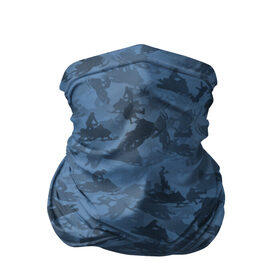 Бандана-труба 3D с принтом Камуфляж со снегоходами , 100% полиэстер, ткань с особыми свойствами — Activecool | плотность 150‒180 г/м2; хорошо тянется, но сохраняет форму | зима | милитари | синий | снег | снегоход | текстура | экстремальный | экстрим