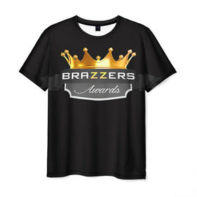 Мужская футболка 3D с принтом Brazzers awards , 100% полиэфир | прямой крой, круглый вырез горловины, длина до линии бедер | 
