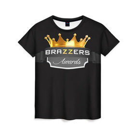 Женская футболка 3D с принтом Brazzers awards , 100% полиэфир ( синтетическое хлопкоподобное полотно) | прямой крой, круглый вырез горловины, длина до линии бедер | 