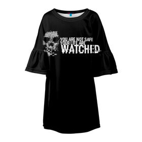 Детское платье 3D с принтом Watch Dogs 2 , 100% полиэстер | прямой силуэт, чуть расширенный к низу. Круглая горловина, на рукавах — воланы | Тематика изображения на принте: dogs | ubisoft | watch | watchdogs | псы | сторожевые | хакер