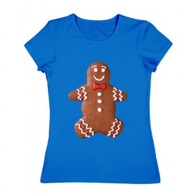 Женская футболка хлопок с принтом Новый год, Печенька! , 100% хлопок | прямой крой, круглый вырез горловины, длина до линии бедер, слегка спущенное плечо | новыйгод | печенька