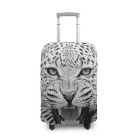 Чехол для чемодана 3D с принтом Леопард , 86% полиэфир, 14% спандекс | двустороннее нанесение принта, прорези для ручек и колес | animal | eyes | jaws | leopard | malicious | predator | spotted | teeth | wild | взгляд | дикий | животное | злой | клыки | леопард | оскал | пасть | пятнистый | хищник