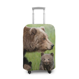 Чехол для чемодана 3D с принтом Медведи , 86% полиэфир, 14% спандекс | двустороннее нанесение принта, прорези для ручек и колес | animals | bears | children | family | green | meadow | mother | predators | дети | животные | зеленая | мама | медведи | поляна | семья | хищники